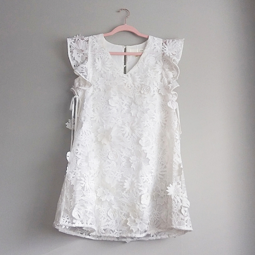 J.O.A. 3D Lace Floral Shift Dress